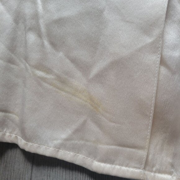 Amanda Smith Pure Silk Ivory Button-Up Blouse Womens L Long Sleeve - Picture 6 of 8